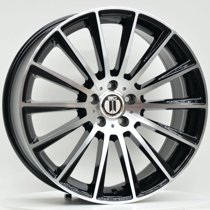 AM500 19x8.5 ET45 5/112 Black Machined Face