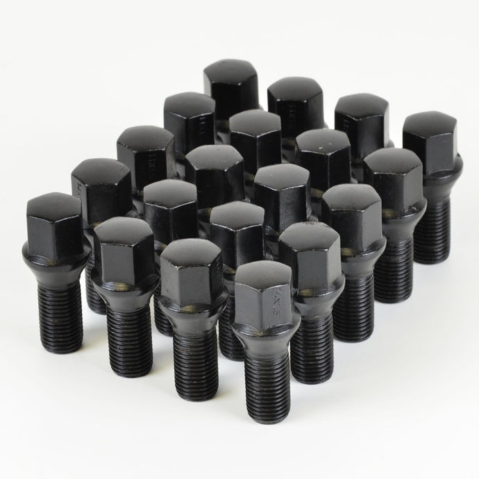 20 x WHEEL LUG BOLTS 14x1.5 27MM, BLACK, Wheel Dealer - Wheel Dealer