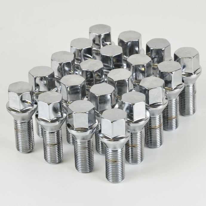 20 x WHEEL LUG BOLTS 14x1.5 27MM, CHROME, Wheel Dealer - Wheel Dealer