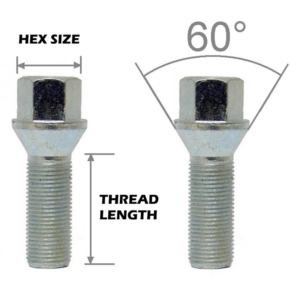 Load image into Gallery viewer, WHEEL LUG BOLTS 14x1.5 27mm Chrome
