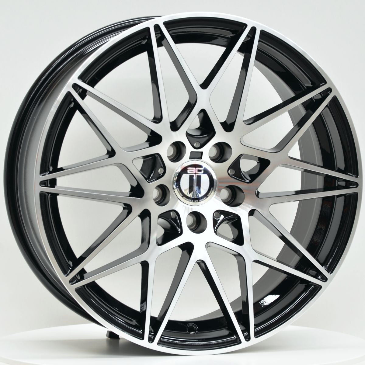 Load image into Gallery viewer, GT 19 Inch Staggered ET35 Black Machined
