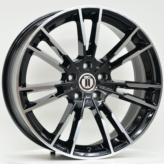 M440 20 Inch Staggered ET23 5/112 Black Machined