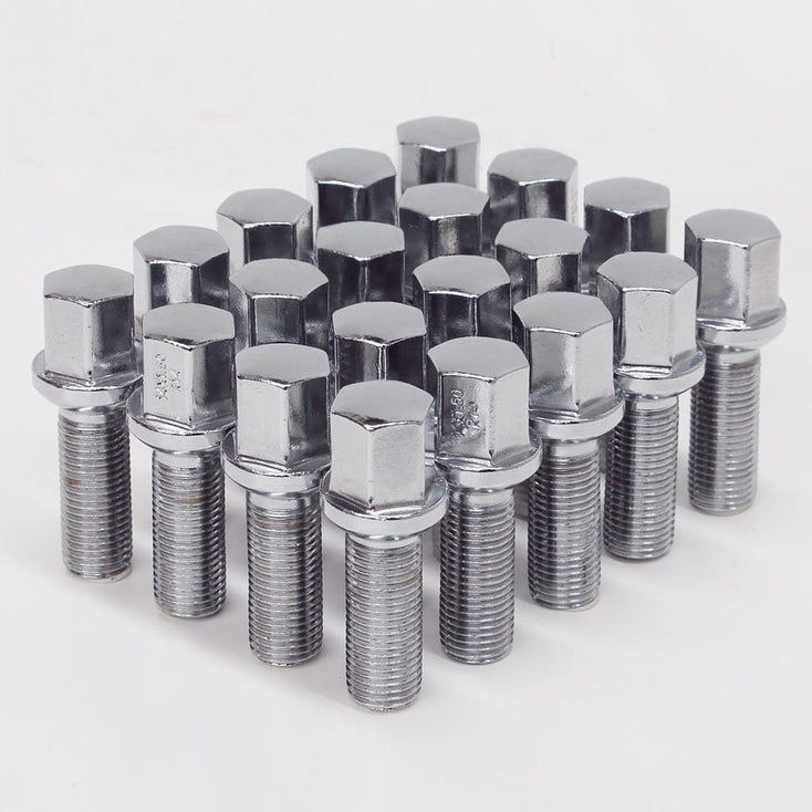 Load image into Gallery viewer, WHEEL LUG BOLTS 15x1.25 27mm Ball Type Chrome