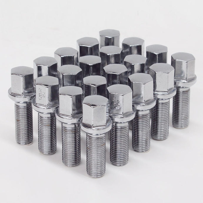 WHEEL LUG BOLTS 15x1.25 27mm Ball Type Chrome